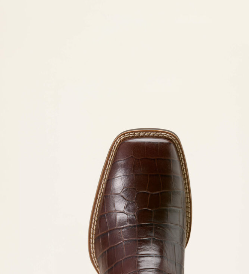 10074167 Ariat Men's Sport Latigo West Chocolate Croc Print/Bitter Chocolate