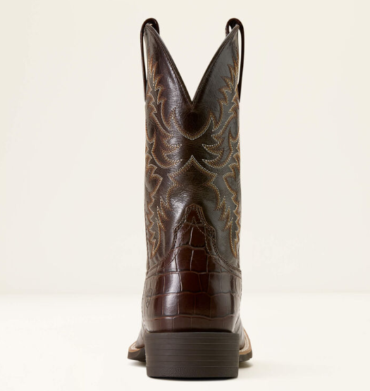 10074167 Ariat Men's Sport Latigo West Chocolate Croc Print/Bitter Chocolate