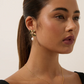 LS2021250-GLD Floral Pearl 18k Gold Plated Earrings
