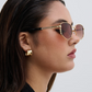 LS2021251-GLD Flat Huggie 18k Gold Plated Earrings
