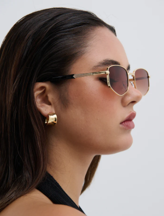 LS2021251-GLD Flat Huggie 18k Gold Plated Earrings
