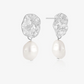 LS2021065-SIL Baroque Pearl Sterling Silver Plated Earrings