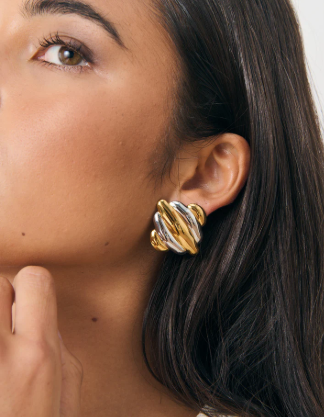 LSB2021384 L&S Basic Croffle Statement Earrings