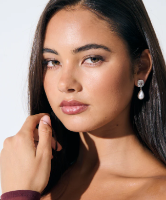 LS2021380-SIL Amelie Bridal Earrings In Silver Plated