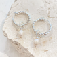 LS2021078-SIL Twist Pearl Drop Sterling Silver Plated Earrings