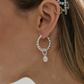 LS2021078-SIL Twist Pearl Drop Sterling Silver Plated Earrings