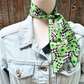 TW131 Cowgirl Necktie Green Western Skinny Mini Wild Rag