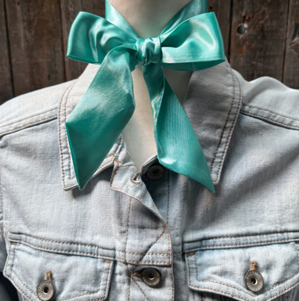 TW301 Cowgirl Necktie Turquoise Western Skinny Mini Wild Rag