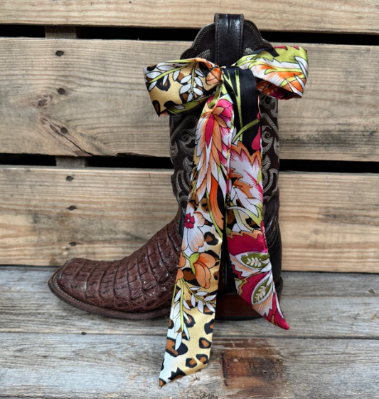 TW335 Cowgirl Necktie Yellow & Black Western Skinny Mini Wild Rag