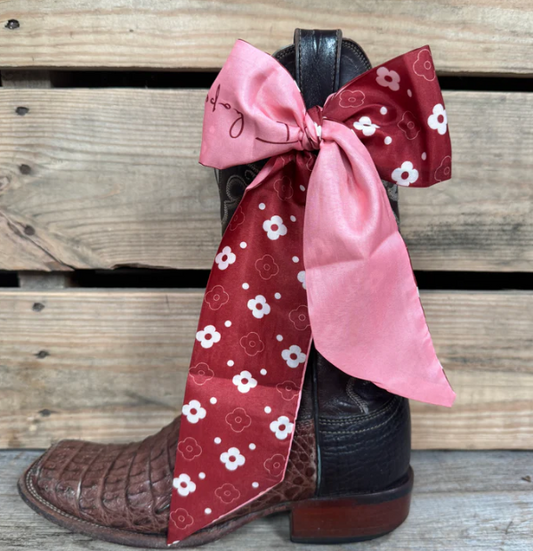 TW125 Cowgirl Necktie Burgundy Skinny Mini Wild Rag