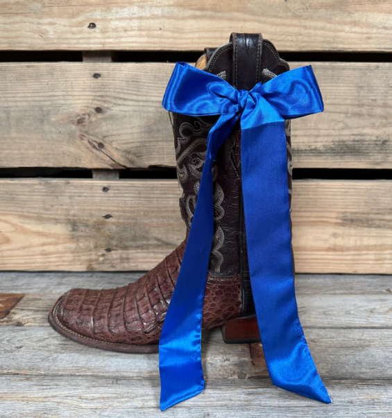 TW308 Cowgirl Necktie Electric Blue Skinny Mini Wild Rag