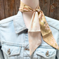 TW105 Cowgirl Necktie Green & Cream Skinny Mini Wild Rag