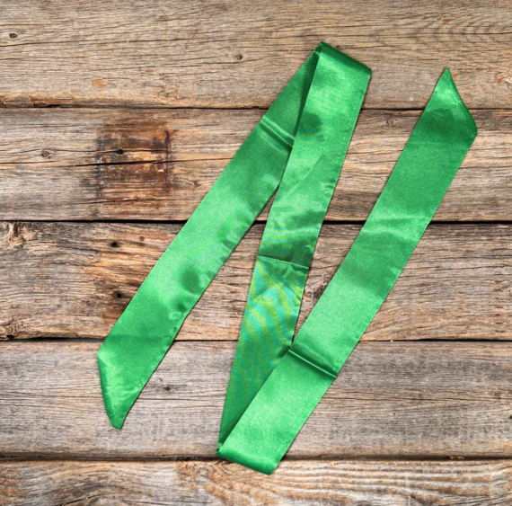TW310 Cowgirl Necktie Green Skinny Mini Wild Rag