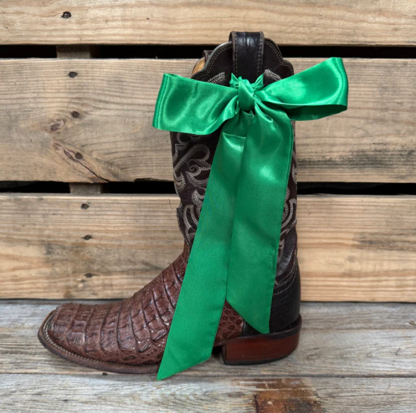 TW310 Cowgirl Necktie Green Skinny Mini Wild Rag