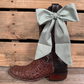 TW127 Cowgirl Necktie Green & White Skinny Mini Wild Rag