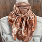 WR3352 Cowgirl Cream & Brown Floral Wild Rag Scarf