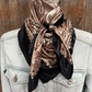 WR3383 Cowgirl Black & Tan Floral Wild Rag Scarf