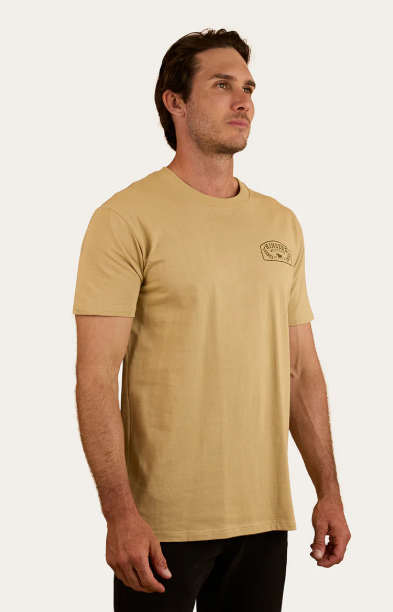 124034RW Ringer's Western Men's Country Goods Loose Fit Tee -Camel