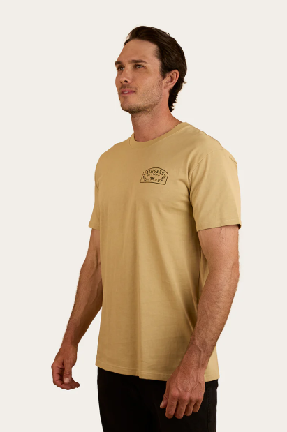124034RW Ringer's Western Men's Country Goods Loose Fit Tee -Camel