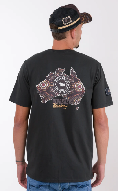 425084RW Ringer's Western Men's Garbala Unisex Classic Fit Tee Washed Black