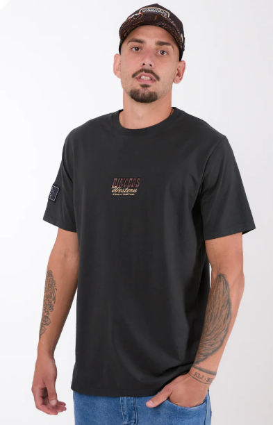 425084RW Ringer's Western Men's Garbala Unisex Classic Fit Tee Washed Black