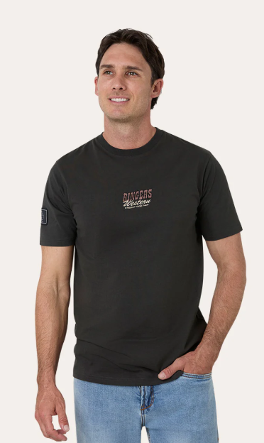 425084RW Ringer's Western Men's Garbala Unisex Classic Fit Tee Washed Black