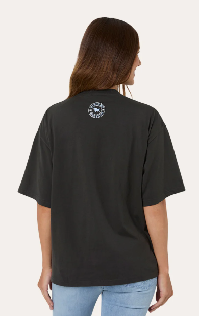 225240RW Ringer's Western Women's Traditions Oversized Tee Charcoal