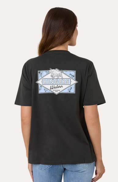 224041RW Ringer's Western Women's Hometown Loose Fit Tee Charcoal