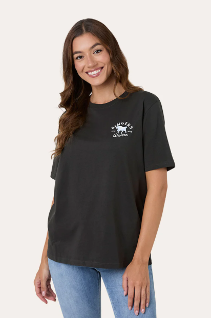 224041RW Ringer's Western Women's Hometown Loose Fit Tee Charcoal