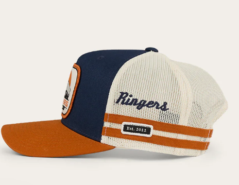 723154RW-NV/BORG Ringers Western Big Rig Trucker Cap Navy & Burnt Orange