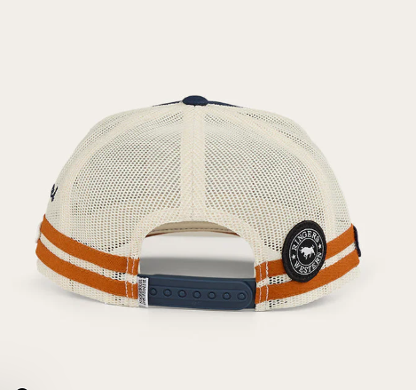 723154RW-NV/BORG Ringers Western Big Rig Trucker Cap Navy & Burnt Orange