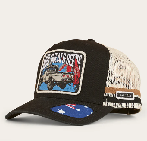 424032RW-BLK Ringers Western Mud Sweat Beers Deep Trucker Cap