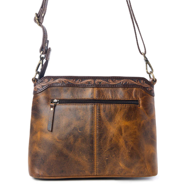 S-13801 Prairie Forge Studded Hairon Leather Bag in Rodeo Brown
