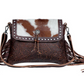 S-3339 Carved Blossoms Leather & Hairon Bag