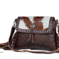 S-3339 Carved Blossoms Leather & Hairon Bag