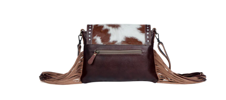 S-3339 Carved Blossoms Leather & Hairon Bag