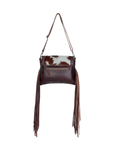 S-3339 Carved Blossoms Leather & Hairon Bag