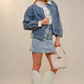 23883J Western Embroidery Denim Jacket
