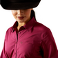 10065844 Ariat Women's Wrinkle Free Kirby LS Shirt Beaujolais