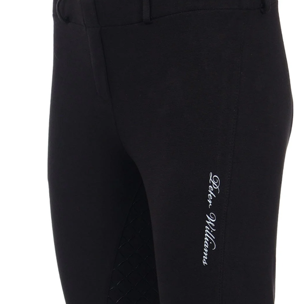 1203311 Peter Williams Pull On Riding Jodhpurs with Gel Seat and Phone Pocket - Black