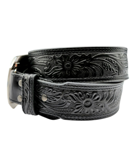 A1043201 Ariat Men's Black Floral Belt