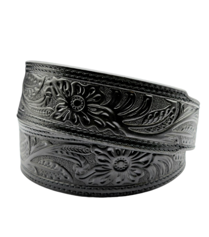 A1043201 Ariat Men's Black Floral Belt