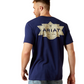 10065904 Ariat Men's Mesa Motif Lockup SS Tee Medieval Blue