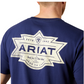 10065904 Ariat Men's Mesa Motif Lockup SS Tee Medieval Blue