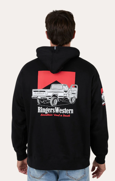 625108RW-BLK Ringers Western Unisex About A Truck Hoodie Black