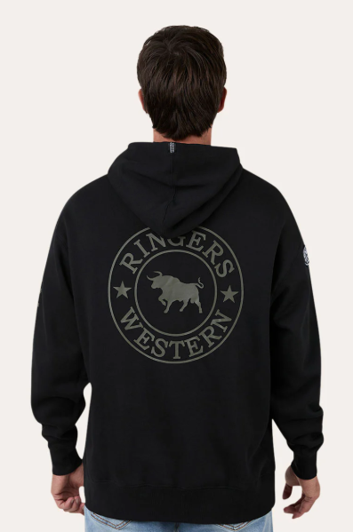 624023RW-BLK Ringers Western Men's Oversized KNX Hoodie Black