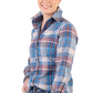 RR01-2014 Hitchley & Harrow Women's LS Shirt Plaid Blue, Burgundy, Beige & White