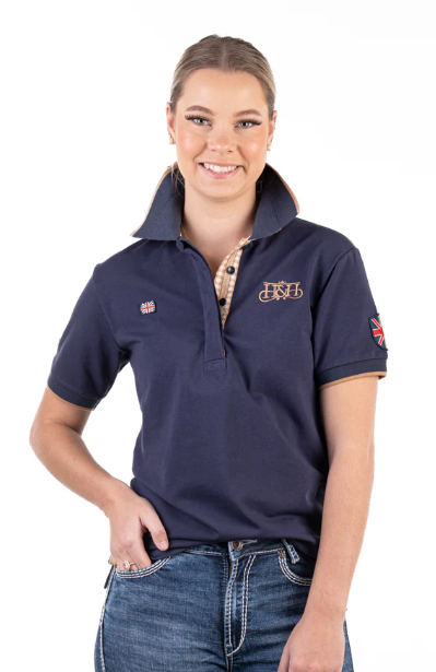 EL140 Hitchley & Harrow Women's Navy Loose Fit Polo