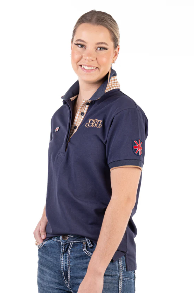 EL140 Hitchley & Harrow Women's Navy Loose Fit Polo