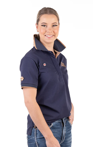 EL140 Hitchley & Harrow Women's Navy Loose Fit Polo